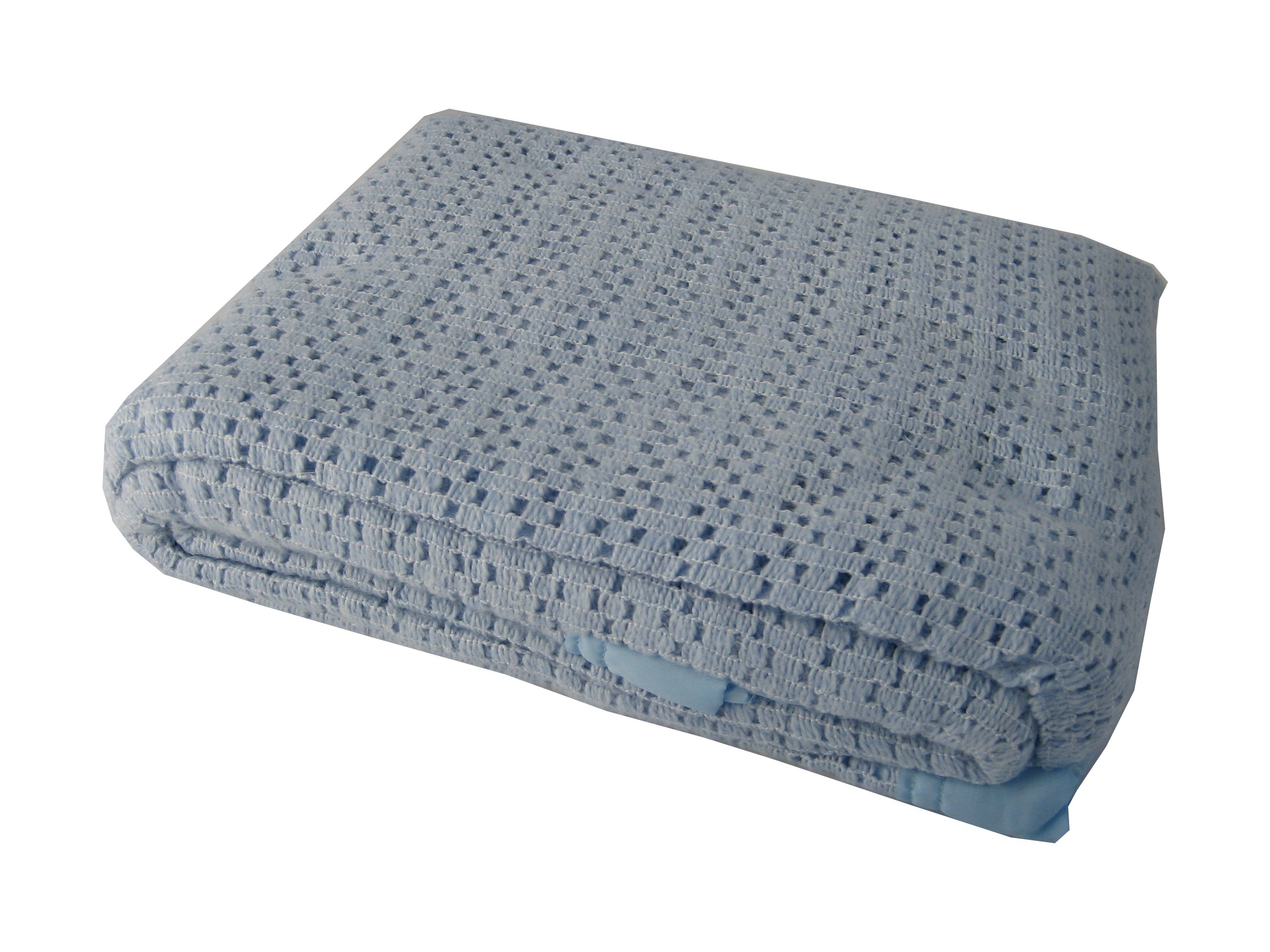 Lightweight Cellular Blankets Acrylic Satin Edged Traditional Warmth